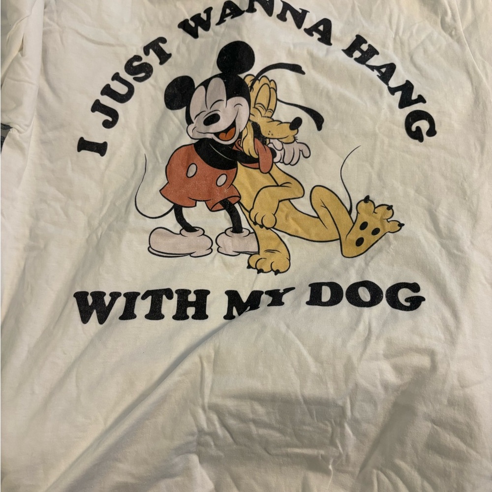 Disney White and Black Short Sleeve Tee